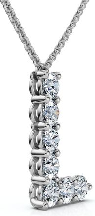 Pompeii3 1Ct Diamond Initial L Pendant 14k Gold 18 Necklace Lab Grown 5/8 Tall