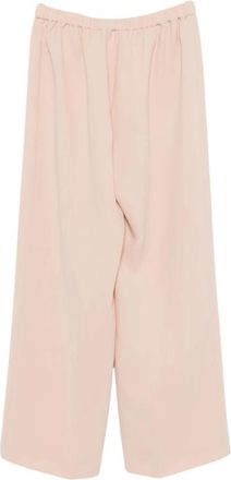 Marina Rinaldi Mregamba Wijde Broek - Dames - Wijde Broeken - Beige - XL - Leer - Broeken