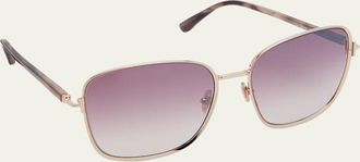 Tom Ford Fern Square Mixed-Media Sunglasses