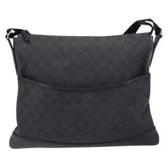 Gucci Vintage, unisex, Zwart, ONE Size, Leer, Pre-owned Zip messenger bag
