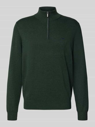 Fynch-Hatton Fynch-Hatton Strickpullover mit Troyer-Kragen in Bottle, Größe XL