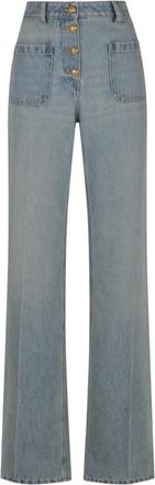 Valentino Boot-cut Jeans, female, Blue, Size: W26 Chez Cotton Jeans