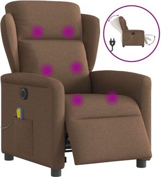 vidaXL Vidaxl - Sill&oacute;n Reclinable De Masaje El&eacute;ctrico Tela Marr&oacute;n