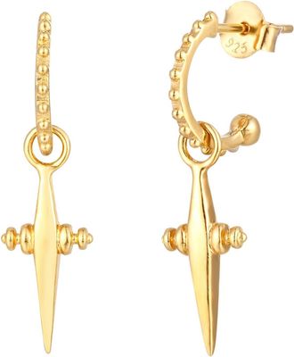 Seol + Gold Womens 18ct Gold Plate Statement CZ Pearl Drop Earrings - One Size