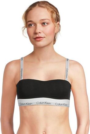 Calvin Klein Underwear Icon Cotton Modal Lightly Lined Bandeau Bra Womens Bra Black : LG (Womens 12-14), Cotton/Elastane/Modal