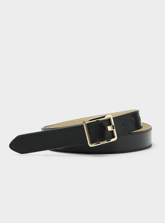 BOSS Womens Square-buckle leather thin belt