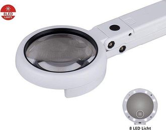OEM Lupa De Mano De 7 Direcciones - Soporte De Escritorio Plegable Con 6 Luces Led - Lupa De Lectura - Di&aacute;metro: 75 Mm