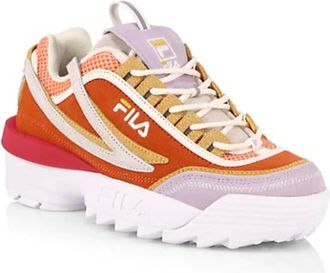 Fila Womens Heritage Disruptor Ii Exp Chunky Leather Sneakers In Multi