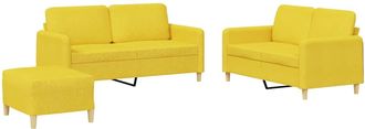 vidaXL Vidaxl - Juego De Sof&aacute;s Con Cojines 3 Piezas Tela Amarillo Claro