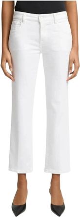 7 For All Mankind Calie Straight Ankle - Dames - Vrijetijds broeken - Wit - W24 - Katoen - Broeken