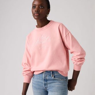 Levi's Graphic Vintage Boxy Sweatshirt - Womens - XS - Pink / Coral Blush
