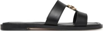 Michael Kors Schoenen, Dames, Zwart, 39 EU, Leer, Erin Platte Sandaal