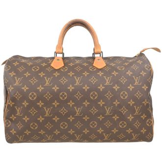 Louis Vuitton Speedy Handbag Monogram Canvas Brown Canvas Handbag (Pre-Owned)