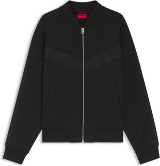 HUGO BOSS Broderie-stripe jacket in a cotton blend