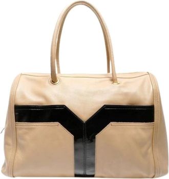 Saint Laurent Pre-owned Handbags, female, Beige, Size: ONE SIZE Pre-owned Vintage Boston Bag