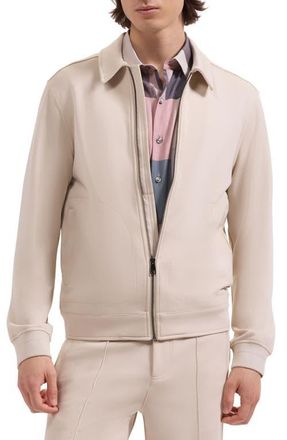 Bugatchi Soft Touch Blouson Knit Jacket in Almond at Nordstrom, Size Xx-Large