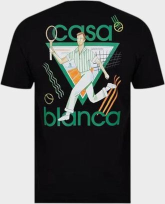 Casablanca Mens Printed T-Shirt Le Jeu Black Cotton - Size 2XL