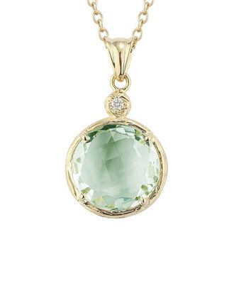 I.Reiss Company Color Collection 14K 2.77 Ct. Tw. Diamond & Green Amethyst Necklace