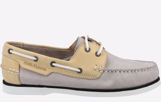 Hush Puppies Hattie MEMORY FOAM Boat Shoes Womens - Grey - Size UK 4