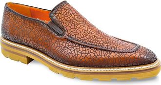 Mezlan Textured Slip-On Loafer in Dark Cognac at Nordstrom Rack, Size 10.5