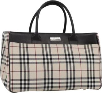 Burberry Pre-owned Handbags, female, Beige, Size: ONE SIZE Pre-owned Canvas Handbag