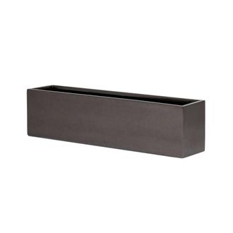 PRIMROSE Metallic Grey Polystone Low Trough Planter 120cm
