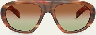 Prada 57mm Acetate Aviator Sunglasses