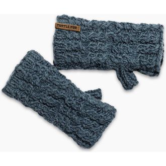 Turtle Fur Mika Wool Fingerless Mittens in Denim at Nordstrom