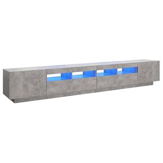 Berkfield Home TV Cabinet with LED Lights Concrete Grey 260x35x40 cm | Size: 260 x 35 x 40 cm
