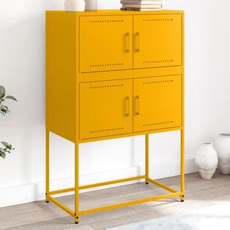 Berkfield Home Sideboard Mustard Yellow 68.5x38.5x107 cm Steel