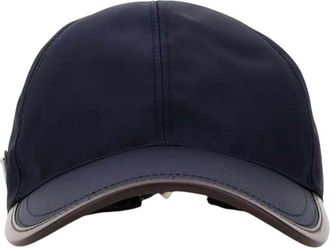 Prada Navy Blue Solid Baseball Cap