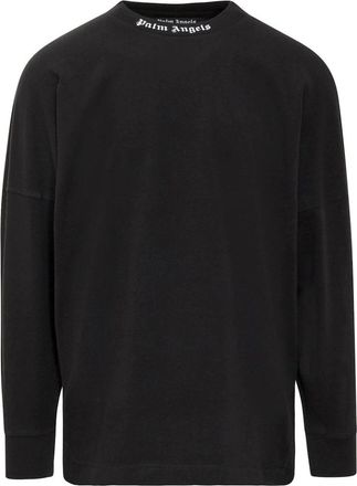 Palm Angels Mens Palm Angels Classic Logo Long Sleeve Black T-Shirt - Size: 40