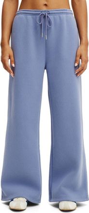 Cotton On Womens Active Plush Tie Waist Wide Leg Sweatpant in Blue Ice at Nordstrom, Size Xx-Small