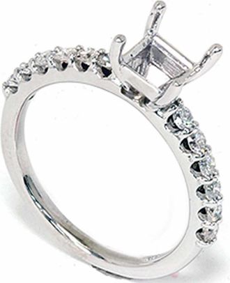 Pompeii3 1/2ct Half Eternity Diamond Ring Setting 14K White Gold Size Selectable