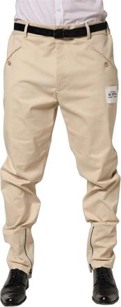 Dolce & Gabbana Re-Editon Mid Waist Tapered Pants - Heren - Chinos - Beige - 2XL - Katoen - Broeken