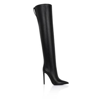 Philipp Plein Schoenen, Dames, Zwart, 40 EU, Leer, Over-knee Boots