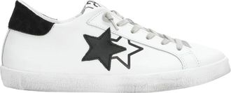 2Star Witte Leren Prime Star Sneakers met Zwarte Leren Details - Dames - Sneakers - Wit - 40 EU - Leer - Schoenen