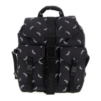 Ganni Tassen, Dames, Zwart, ONE Size, Re-Tech Rugzak