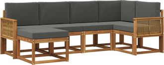 vidaXL Conjunto De Sof&aacute;s De Exterior 6 Uds. Natural Y Antracita Vidaxl