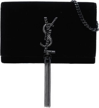 Saint Laurent Pre-owned Saint Laurent Velvet Crystal Monogram Kate Tassel Wallet on Chain Ladies Y3ICA83Z598WKE1H