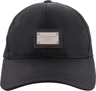 Dolce & Gabbana Hats & Caps, male, Black, 57 CM, Black Logo Patch Adjustable Hat