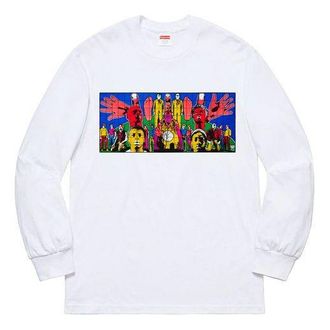 SUPREME SS19 Gilbert & George/SupremeDEATH AFTER LIFE L/S Tee White SUP-SS19-542