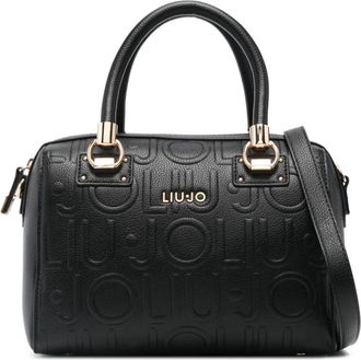 Liu Jo small logo-embossing top-handles tote bag - Black