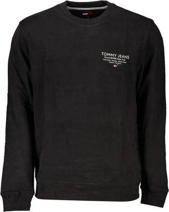 Tommy Hilfiger Katoenen sweatshirt met ronde hals en logo-opdruk - Heren - Sweatshirts - Zwart - 2XL - Katoen - Hoodies & sweatvesten