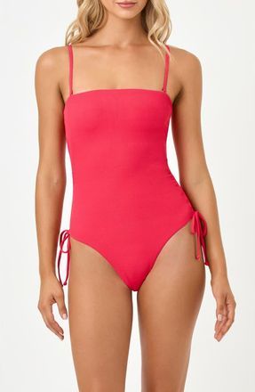 L*Space Elise Ruched Rib One-Piece Swimsuit in Pout at Nordstrom, Size X-Small