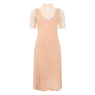 Moschino Vloeiende Midi Jurk - Dames - Casual kleedjes - Roze - L - Rayon - Kleedjes