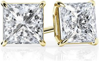 Grown Brilliance 2 Carat Princess Cut Lab Grown Diamond Stud Earrings