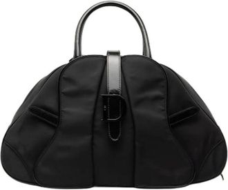 Dior Pre-owned Handbags, female, Black, Size: ONE SIZE Pre-owned Double Saddle Bowler Bag
