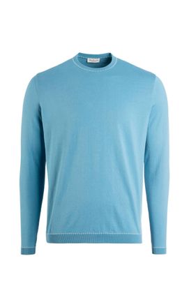 Phil Petter Mens Long Sleeve Linen Tee In Blue