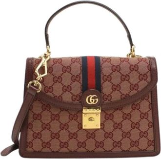 Gucci Pre-owned Vintage GG Canvas Handbag - Dames - Vintage Handtas - Bruin - ONE Size - Vintage